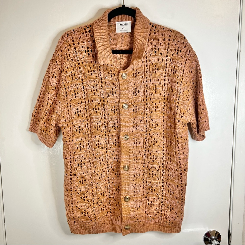 Men's Casual Button Down Shirt - Tan